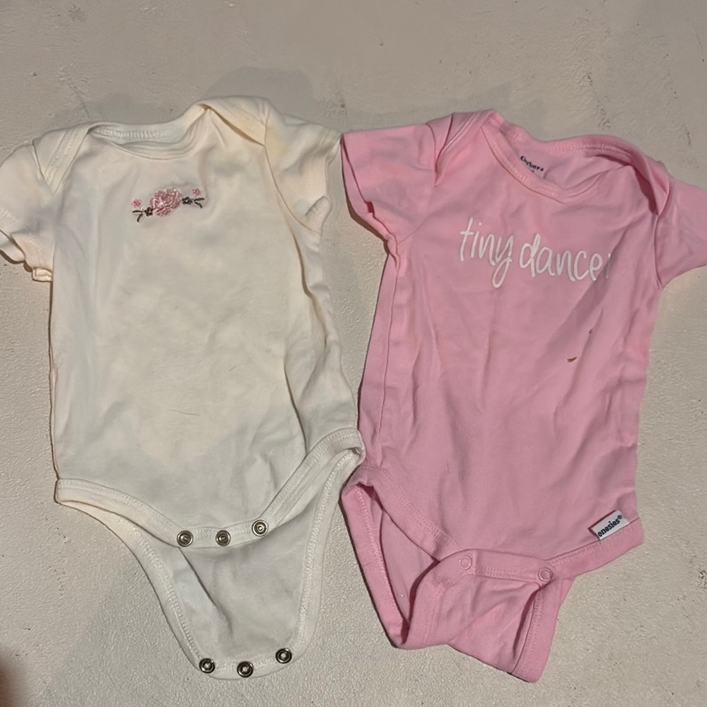 Pink and White Newborn One Pieces